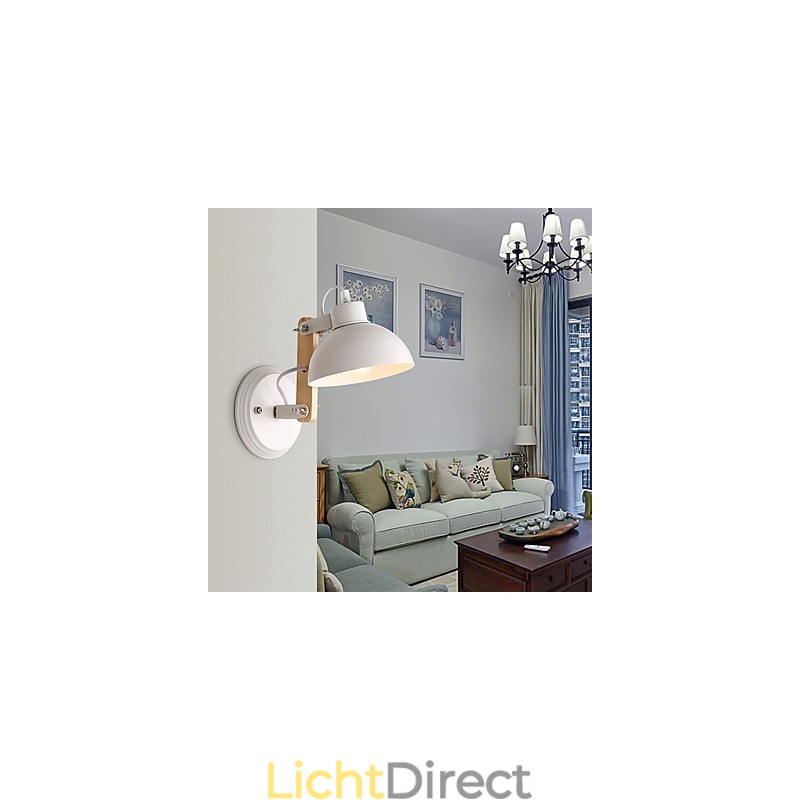 Vintage Hout Art Deco Metaal Metaal Rustiek Wandlamp Woonkamer Eetkamer Hal Wandlamp Zwart Wit Optioneel