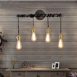 Vintage industriële buis wandlampen met schakelaar creatieve verlichting restaurant café bar decoratieve verlichting met 4 lichts geverfde afwerking
