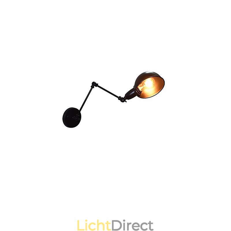 Wandlamp van ijzer Opvouwbaar Zwart Eenvoudige Retro Wandlamp Enkele Kop Decoratieve Wandlamp Europese Stijl