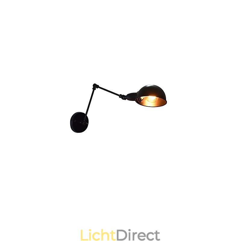 Wandlamp van ijzer Opvouwbaar Zwart Eenvoudige Retro Wandlamp Enkele Kop Decoratieve Wandlamp Europese Stijl