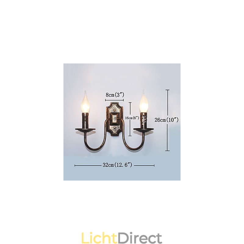 Retro Eenvoudige Wandlamp Gang Hal Dubbele Hoofdlamp Slaapkamer Woonkamer Wandlamp Verlichting
