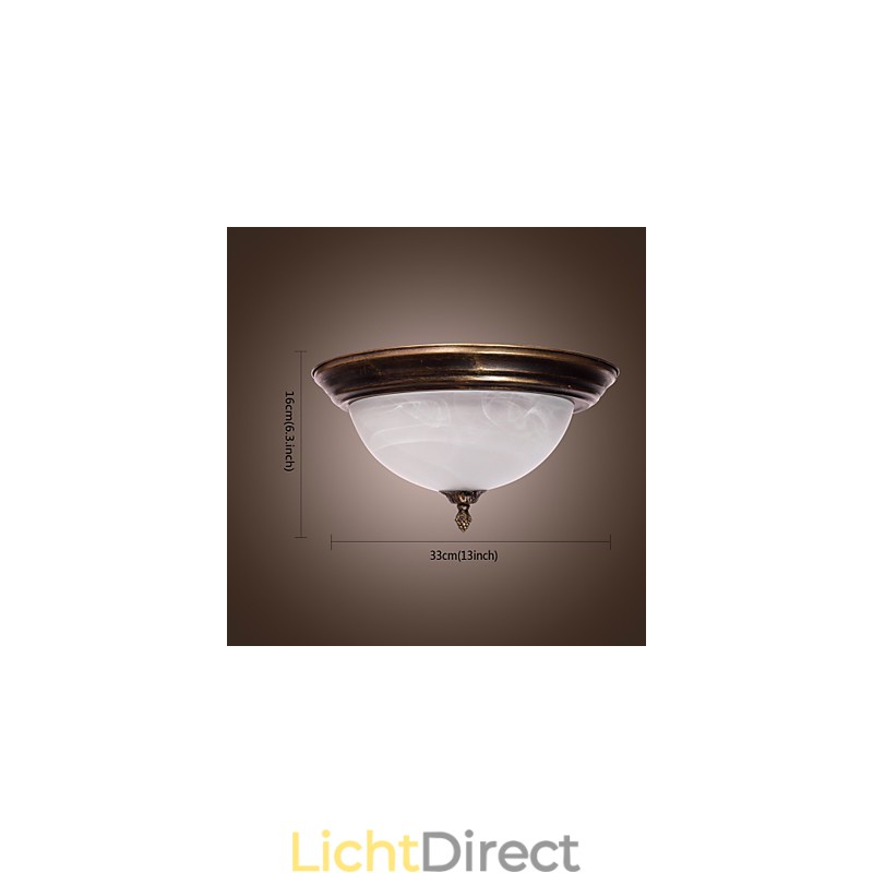 Antiek geïnspireerde plafondlamp met 2 lampen
