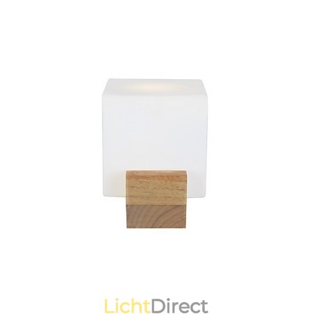 Eenvoudige wandlamp, nachtkastje, bureaulamp met glazen kap en massief hout voor slaapkamer, ladekast, woonkamer, babykamer, studentenkamer, salontafel, boekenkast