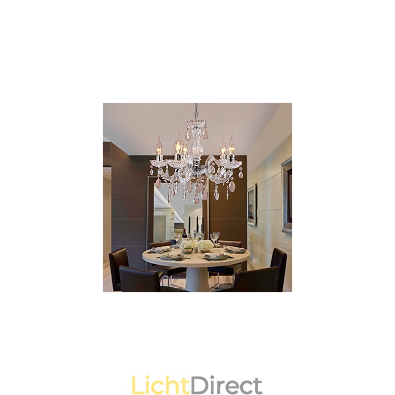 Upligh Chrome Plafondlamp Kaarslicht Acryl Armatuur Kroonluchter Hanglamp