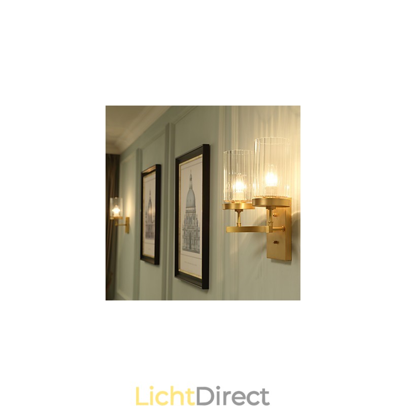 Traditionele klassieke landelijke messingfunctie voor mini-stijl uplight wandlampen wandlamp