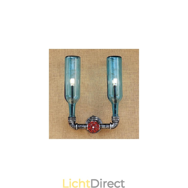 Retro Industriële Wind Switch Waterfles Wandlamp Wandlamp Blauw