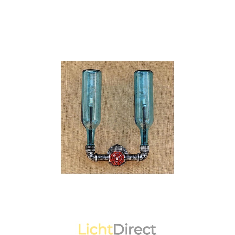 Retro Industriële Wind Switch Waterfles Wandlamp Wandlamp Blauw
