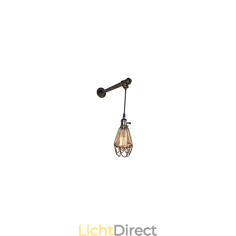 Loft vintage Wandlampen Met schakelaar Industriële Edison Fashion Simplicity Wandlamp Metalen Basiskap