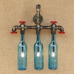 Retro Industriële Wind Switch Waterfles Wandlamp Wandlamp Blauw