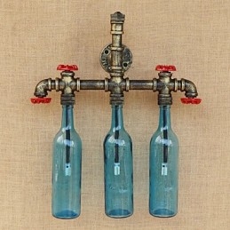 Retro Industriële Wind Switch Waterfles Wandlamp Wandlamp Blauw