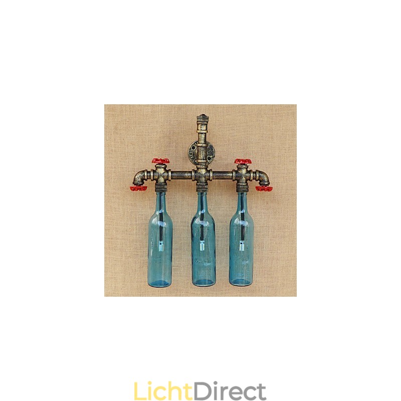Retro Industriële Wind Switch Waterfles Wandlamp Wandlamp Blauw