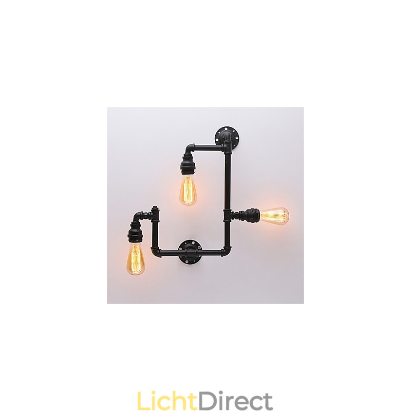 3 Hoofden Vintage Industriële Pijp Wandlampen Zwart Creatieve Verlichting Restaurant Café Bar Decoratieverlichting