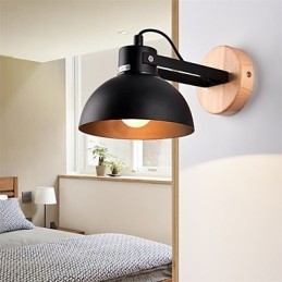 Vintage Hout Art Deco Metaal Metaal Rustiek Wandlamp Woonkamer Eetkamer Hal Wandlamp Zwart Wit Optioneel