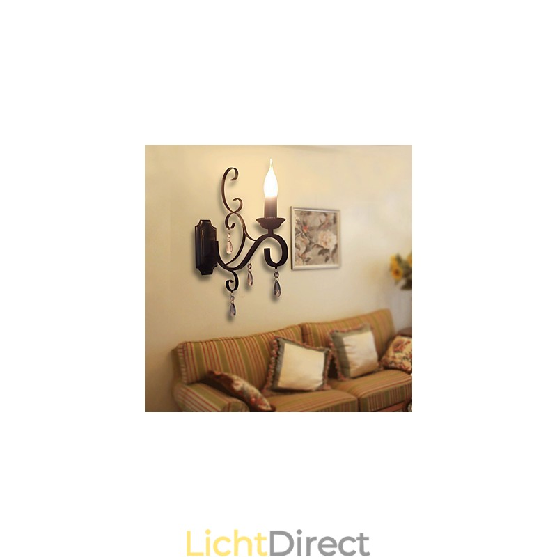 Kristallen kaarslamp ijzer creatieve persoonlijkheid gang trap decoratie nachtkastje lamp wandlamp