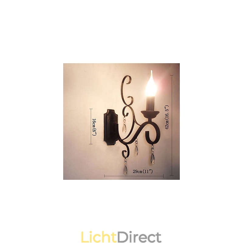 Kristallen kaarslamp ijzer creatieve persoonlijkheid gang trap decoratie nachtkastje lamp wandlamp