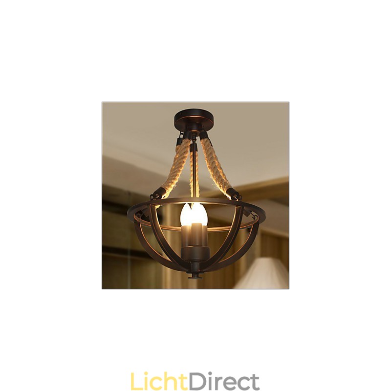 Amerikaanse plafond retro touw eenvoudige lamp