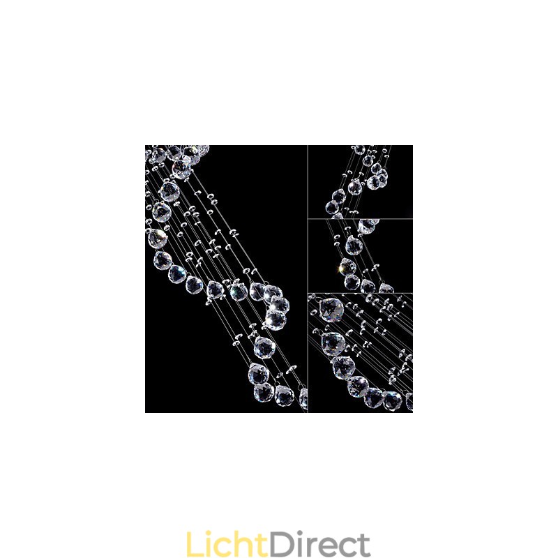 Kristallen hanglamp kroonluchter verlichting 5 lampen zilveren luifel helder K9 kristal helix plafondlampen
