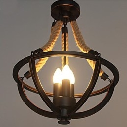 Amerikaanse plafond retro touw eenvoudige lamp