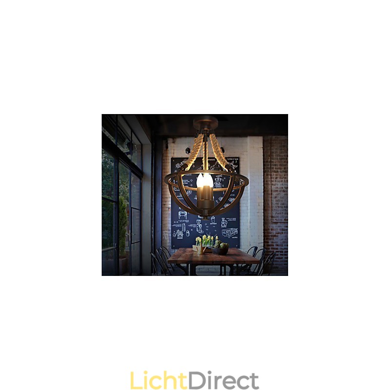 Amerikaanse plafond retro touw eenvoudige lamp