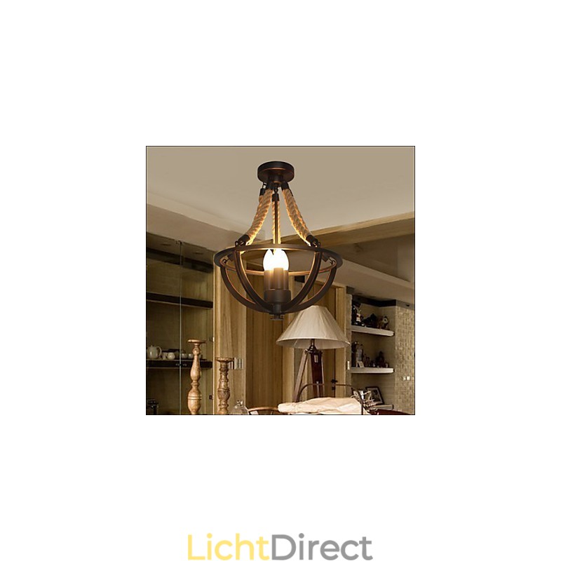 Amerikaanse plafond retro touw eenvoudige lamp