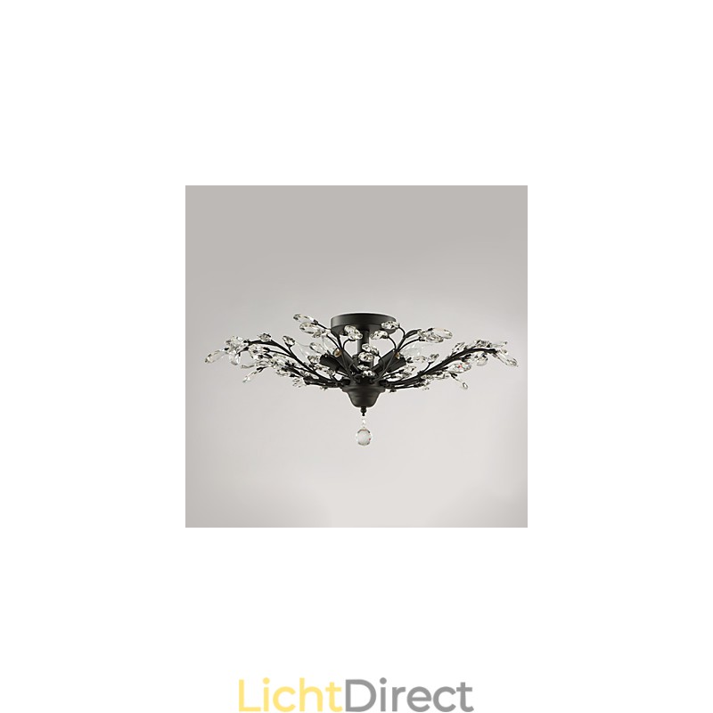 Vintage Crystal Flush Mount Metalen Schilderij Zwart OF Goud