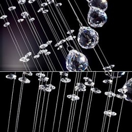 Kristallen hanglamp kroonluchter verlichting 5 lampen zilveren luifel helder K9 kristal helix plafondlampen
