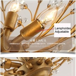 Vintage Crystal Flush Mount Metalen Schilderij Zwart OF Goud