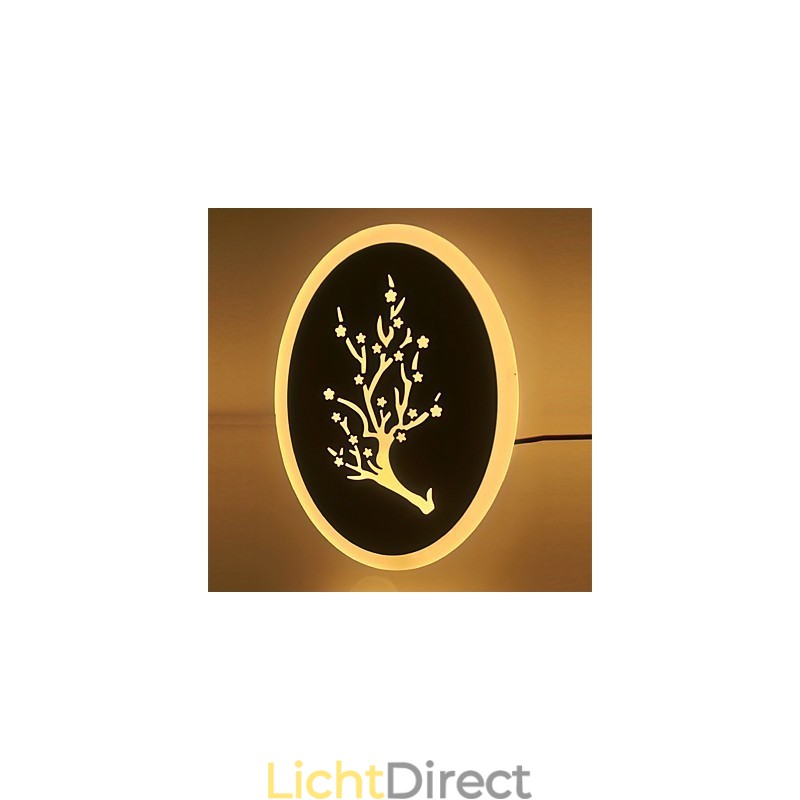 Pruim gesneden acryl scrub wandlamp ronde vorm bedlamp gangverlichting warm wit AC220V