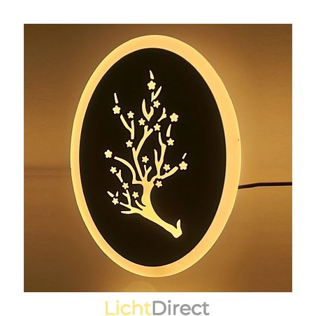 Pruim gesneden acryl scrub wandlamp ronde vorm bedlamp gangverlichting warm wit AC220V