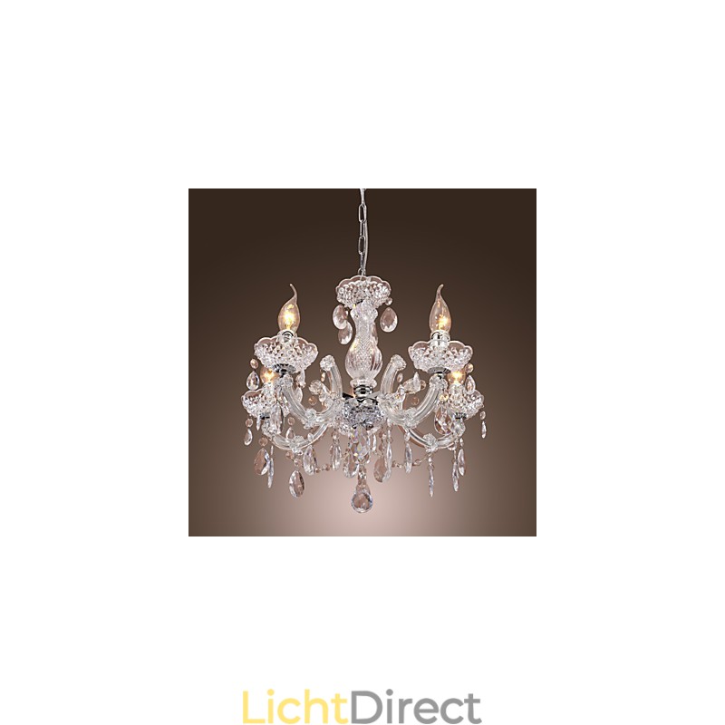 Upligh Chrome Plafondlamp Kaarslicht Acryl Armatuur Kroonluchter Hanglamp
