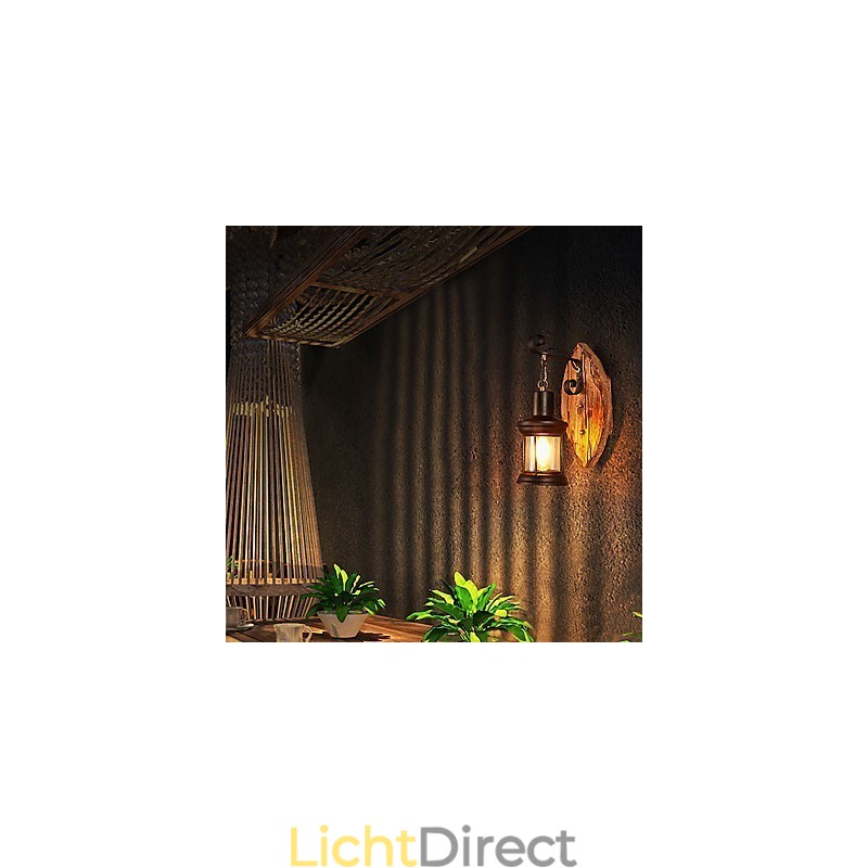 Enkele kop industriële vintage retro houten metalen schilderij kleur wandlamp voor de thuishotel gang decoreren wandlamp