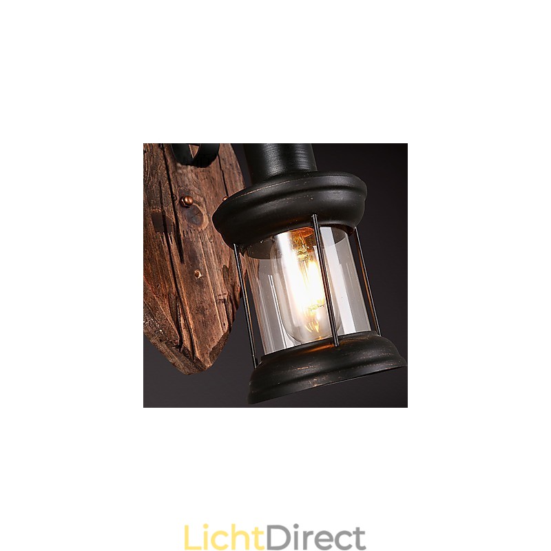 Enkele kop industriële vintage retro houten metalen schilderij kleur wandlamp voor de thuishotel gang decoreren wandlamp