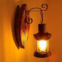 Enkele kop industriële vintage retro houten metalen schilderij kleur wandlamp voor de thuishotel gang decoreren wandlamp