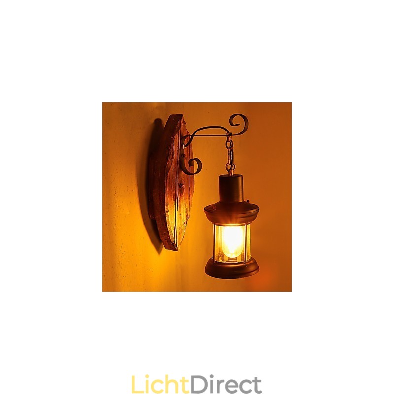 Enkele kop industriële vintage retro houten metalen schilderij kleur wandlamp voor de thuishotel gang decoreren wandlamp