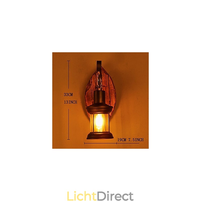 Enkele kop industriële vintage retro houten metalen schilderij kleur wandlamp voor de thuishotel gang decoreren wandlamp