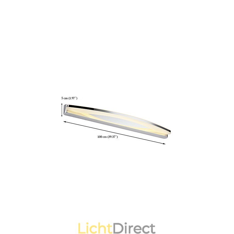 Superlange moderne badkamerverlichting, eigentijdse metalen wandlamp