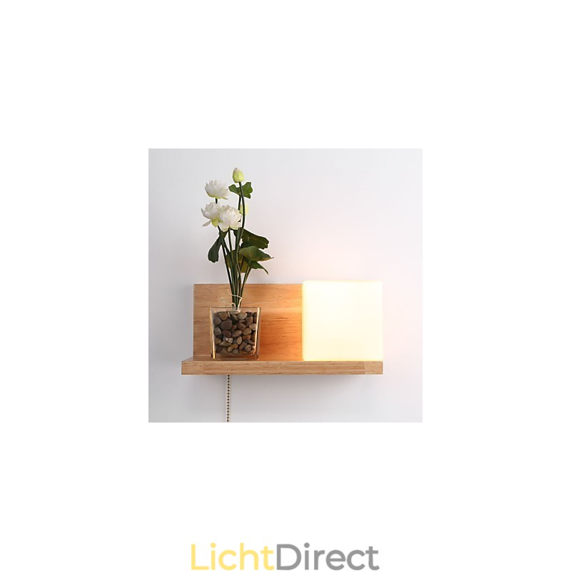 Wandlampen van hout Max Country Style met schakelaar