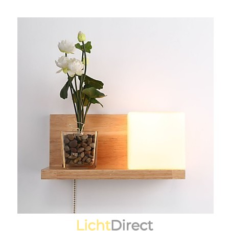 Wandlampen van hout Max Country Style met schakelaar