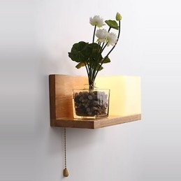 Wandlampen van hout Max Country Style met schakelaar