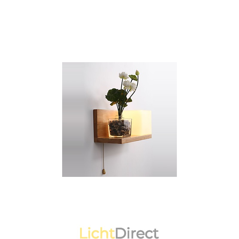 Wandlampen van hout Max Country Style met schakelaar