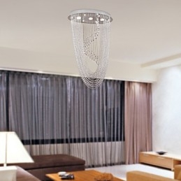 Moderne eigentijdse kristallen chromen kroonluchter inbouw