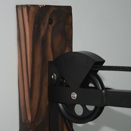 Amerikaanse landelijke stijl wandlamp retro creatief Houten katrol wandlamp