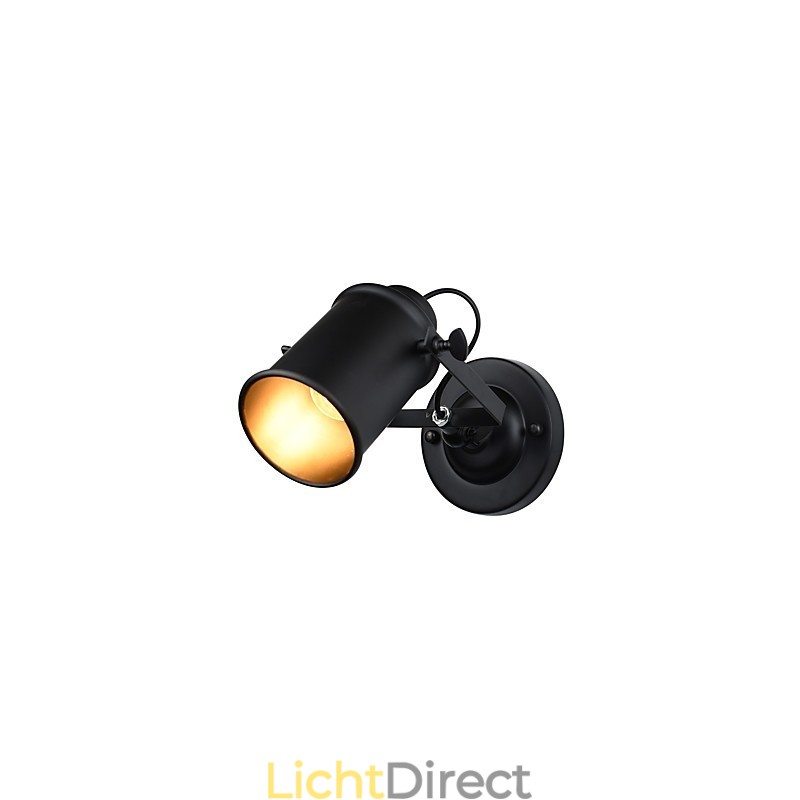 Geschilderde stalen wandlamp Dumb Black American Coffee Decoratie Retro wandlamp Lichtzwaardlamp op de muur