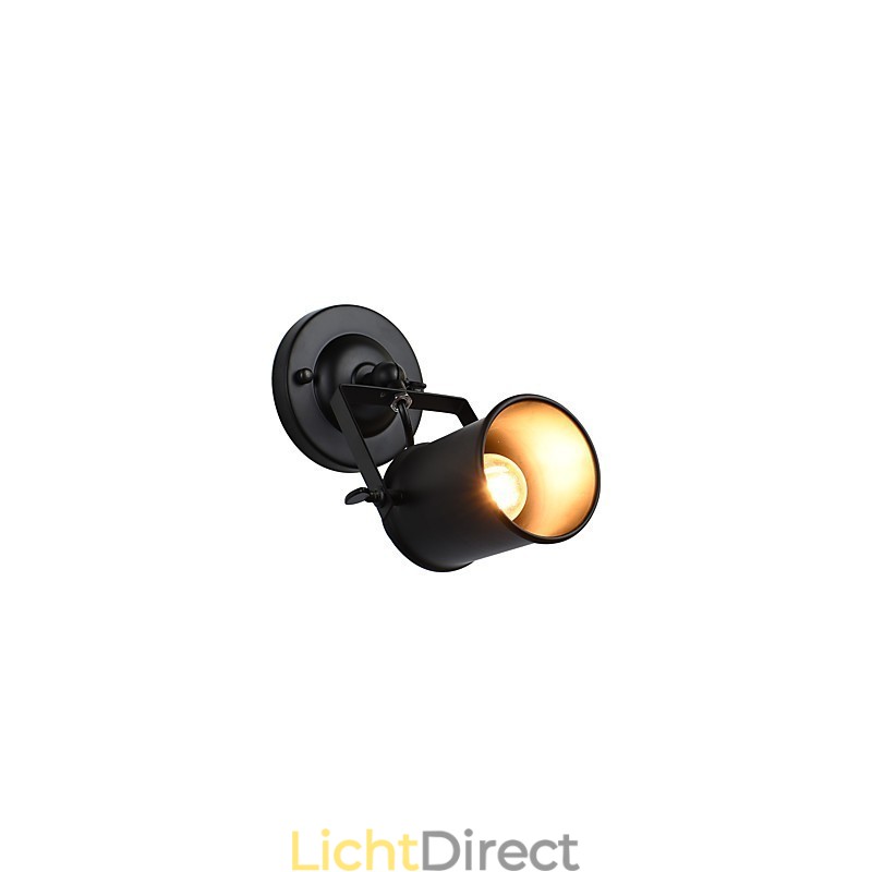 Geschilderde stalen wandlamp Dumb Black American Coffee Decoratie Retro wandlamp Lichtzwaardlamp op de muur