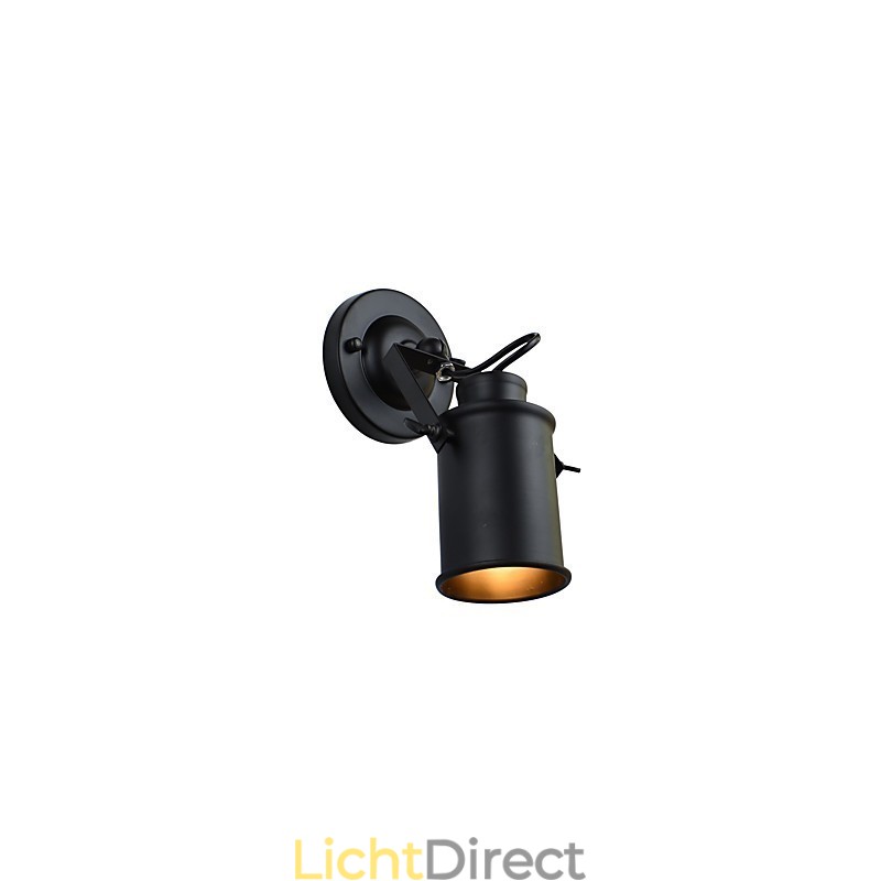 Geschilderde stalen wandlamp Dumb Black American Coffee Decoratie Retro wandlamp Lichtzwaardlamp op de muur