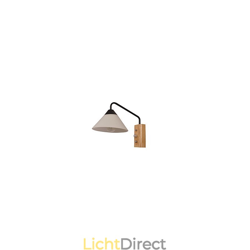 Eenvoudige wandlamp, nachtkastje, bureaulamp met glazen kap en massief hout voor slaapkamer, ladekast, woonkamer, babykamer, studentenkamer, salontafel, boekenkast