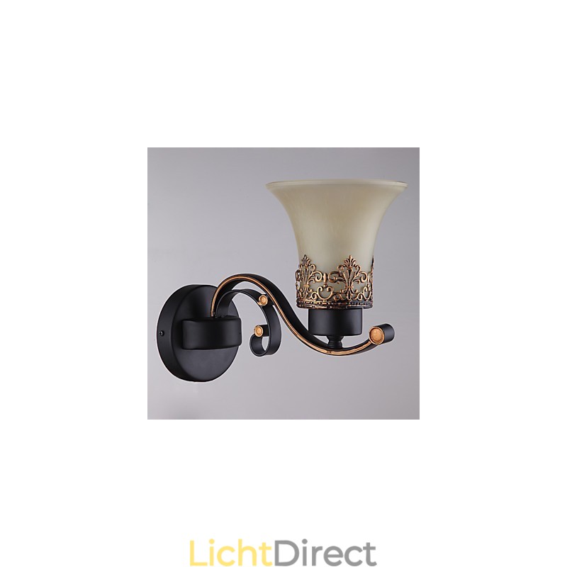 Enkele kop Amerikaanse landelijke vintage metalen wandlamp met glas voor de kantine, woonkamer, entreehal, decoratieve wandlamp