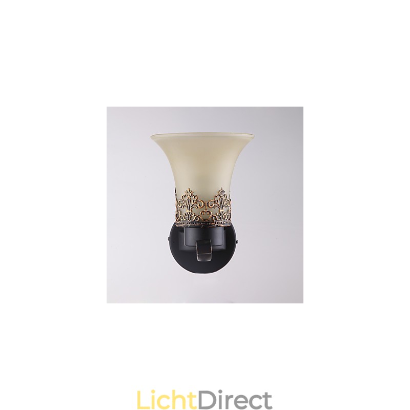 Enkele kop Amerikaanse landelijke vintage metalen wandlamp met glas voor de kantine, woonkamer, entreehal, decoratieve wandlamp