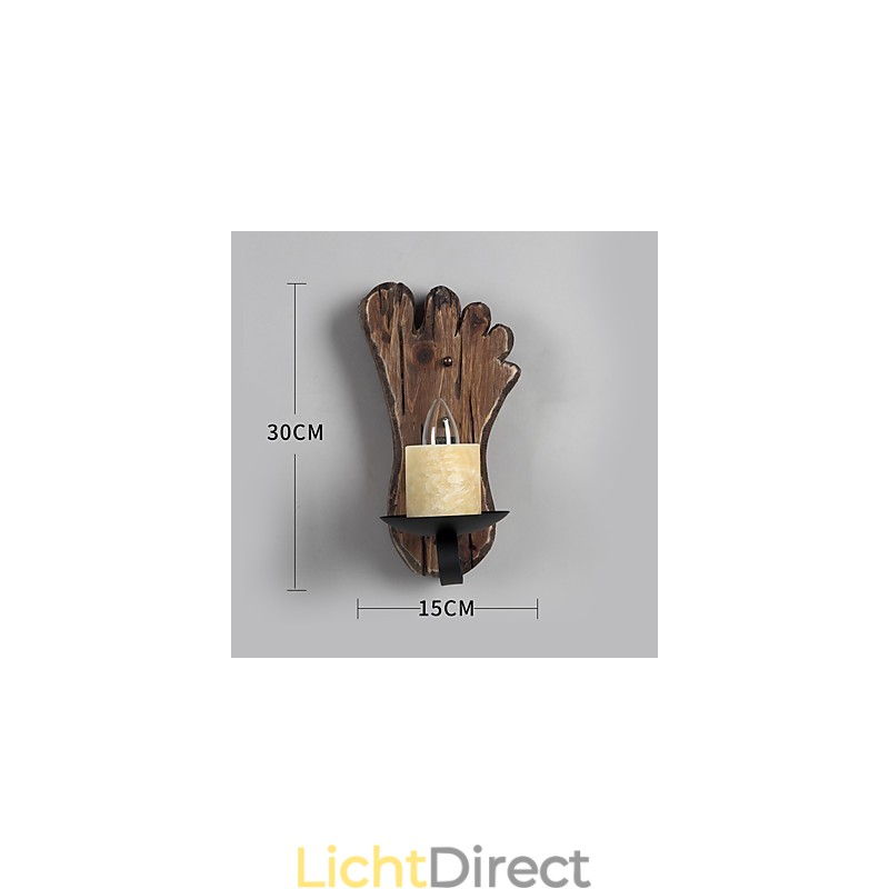 Enkele kop industriële vintage retro houten metalen schilderij kleur wandlamp voor de thuishotel gang decoreren wandlamp