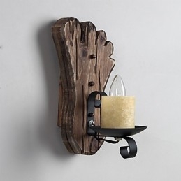 Enkele kop industriële vintage retro houten metalen schilderij kleur wandlamp voor de thuishotel gang decoreren wandlamp